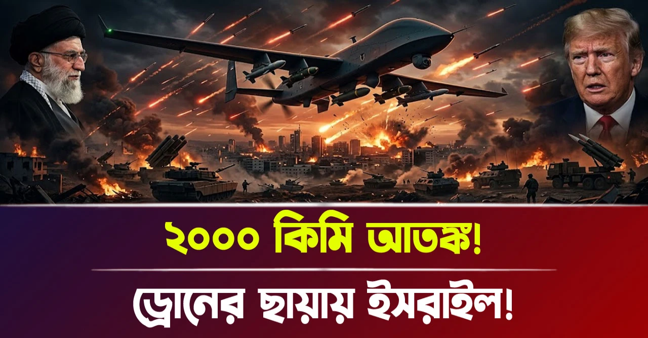 ড্রোনের ছায়ায় ইসরাইল! ২০০০ কিমি আতঙ্ক!