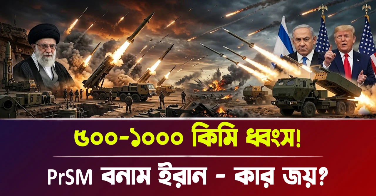 পিআরএসএম PrSM বনাম ইরান – কার জয়? ৫০০–১০০০ কিমি ধ্বংস!