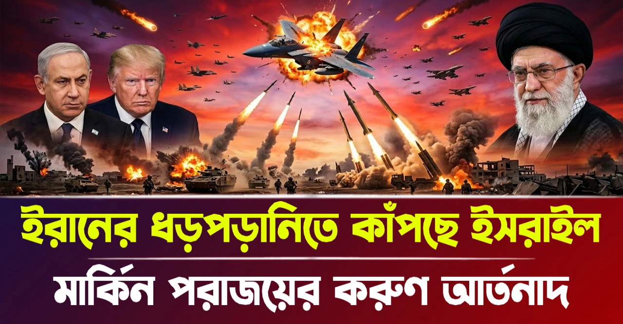 মার্কিন পরাজয়ের করুণ আর্তনাদ, ইরানের ধড়পড়ানিতে কাঁপছে ইসরাইল