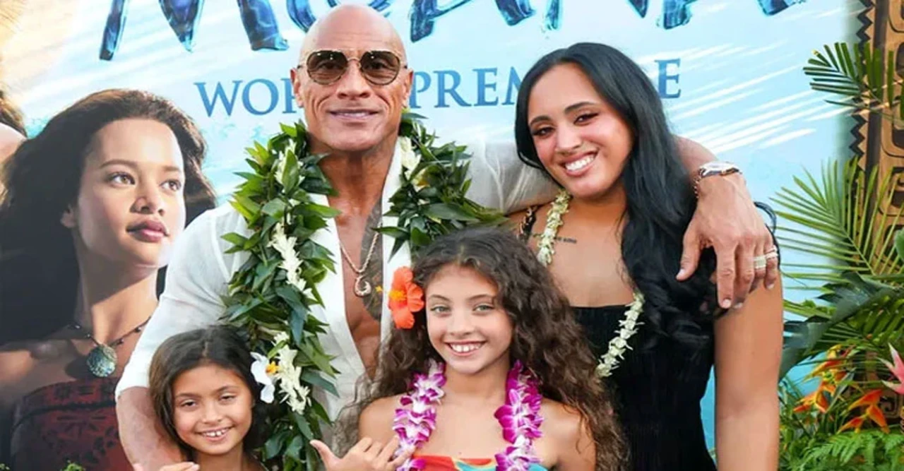 Dwayne Johnson Turns 'Moana' Premiere Into a Full Family Affair With All Three Daughters