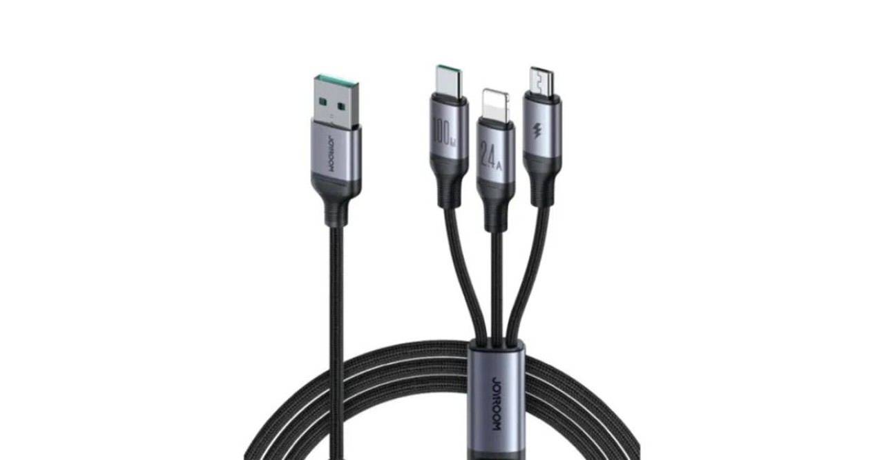 Joyroom A21 100W USB to 3-in-1 Fast Charging Cable: Power Up Smart in Bangladesh 2025
