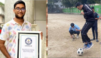 ঢাবি ছাত্র অংকন ফুটবলে গিনেস রেকর্ড গড়লেন 