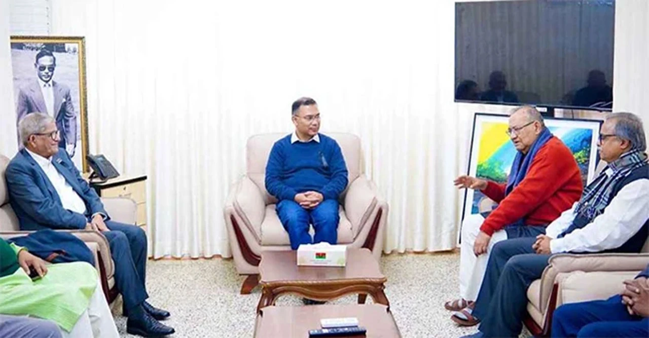 বিএনপি-বাম জোট বৈঠক: তারেক রহমানের সঙ্গে দেখা করলেন মুজাহিদুল ইসলাম সেলিম-সাজ্জাদ জহির সহ শীর্ষ নেতারা