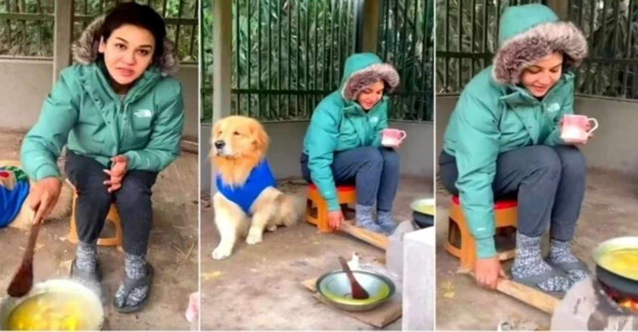 হাড়কাঁপানো শীতে মাটির চুলায় জয়া আহসান, পোষা কুকুরের জন্য রান্না করলেন