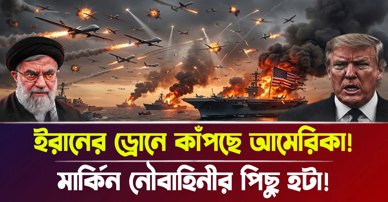 মার্কিন নৌবাহিনীর পিছু হটা! ইরানের ড্রোনে কাঁপছে আমেরিকা!
