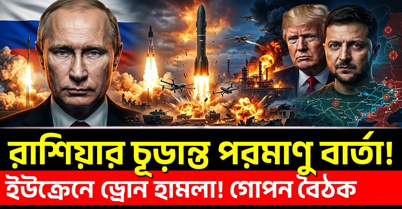 Russia-এর পরমাণু বার্তা! Putin-এর নতুন চাল কী? Ukraine-এ ভয়ংকর ড্রোন হামলা