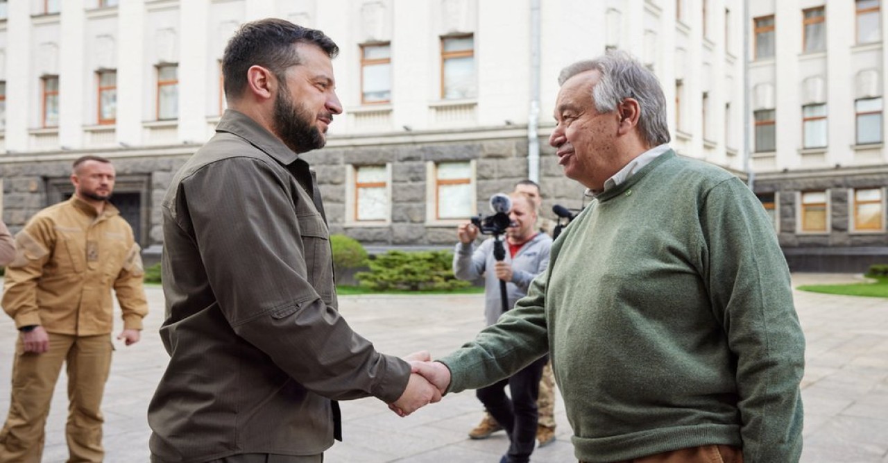 রাশিয়া-ইউক্রেন যুদ্ধ: জাতিসংঘ মহাসচিবের সফরের মধ্যেই কিয়েভে রকেট বিস্ফোরণ