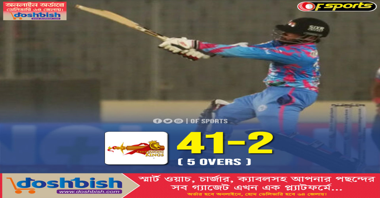 ২ উইকেট হারিয়ে চিটাগং কিংসের সংগ্রহ ৪১ রান