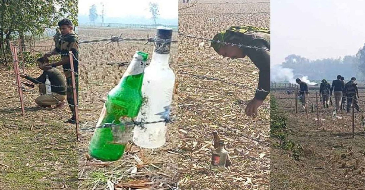 সীমান্তে কাঁটাতারের বেড়ায় কাচের বোতল ঝুলিয়েছে বিএসএফ, কেন এই ব্যবস্থা? 