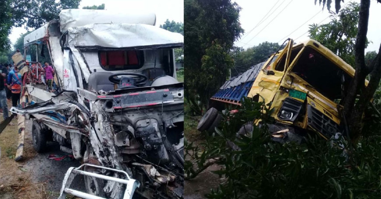 পুঠিয়ায় ট্রাক ও লেগুনার মুখোমুখি সংঘর্ষে নিহত ২ গুরুতর আহত ১০