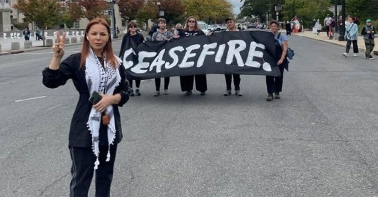 ফিলিস্তিনের সমর্থনে আরব অভিনেত্রীর বিক্ষোভ