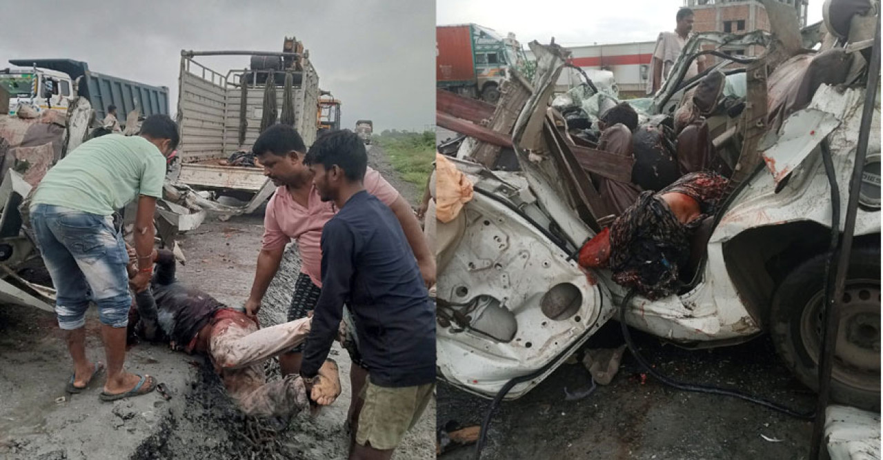 কলকাতা বিমানবন্দর থেকে বাড়িতে ফেরার পথে তিন জনের মৃত্যু