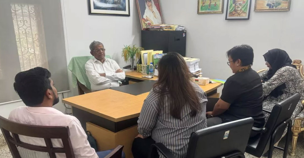 এনফ্রেল প্রতিনিধি দলের সঙ্গে ফখরুলের বৈঠক, নির্বাচন নিয়ে আলোচনা